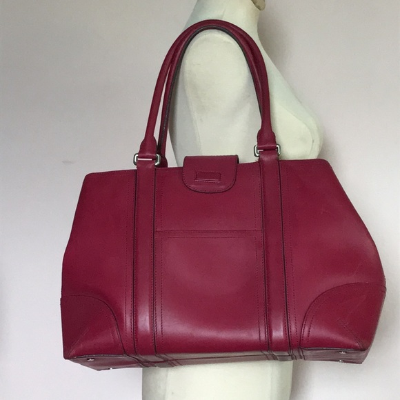 Ann Taylor magenta leather large satchel - Picture 11 of 17
